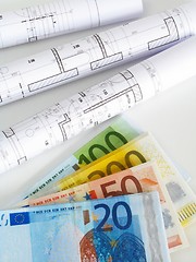 Image showing EURO money and plans