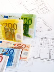 Image showing EURO money and plans