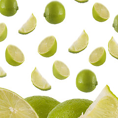 Image showing Falling Lemon Background