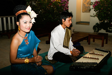 Image showing PHUKET - APRIL 6: Traditional Thai performs play traditional mus