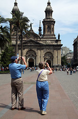 Image showing Couple of tourists in Santiago, Chile