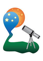 Image showing telescope with night sky