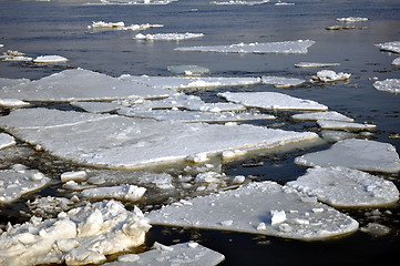 Image showing Ice blocks in river