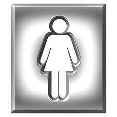 Image showing 3D Silver Female Sign