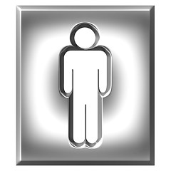 Image showing 3D Silver Male Sign