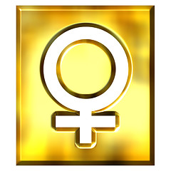 Image showing 3D Golden Female Symbol Sign