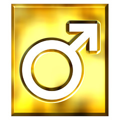 Image showing 3D Golden Male Symbol Sign