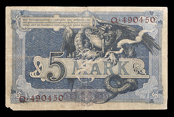 Image showing Bank note of Keiser Germany. 1904. Reverse.