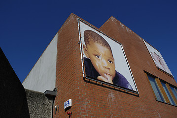 Image showing Boy on the wall