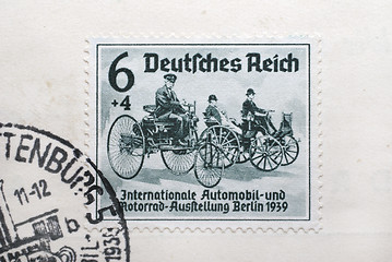 Image showing German postage stamp in honor of International Car Exhibition in Berlin. 