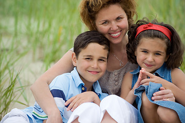 Image showing Happy mother and kids 