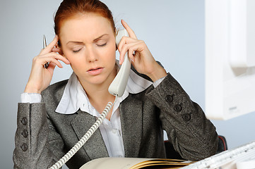 Image showing Stressed businesswoman