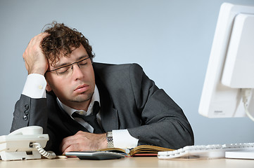 Image showing Bored businessman