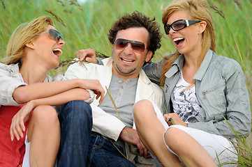 Image showing happy fiends outdoors