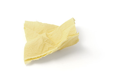 Image showing piece of yellow toilet paper