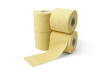 Image showing roll of yellow toilet paper