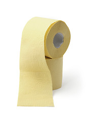 Image showing roll of yellow toilet paper