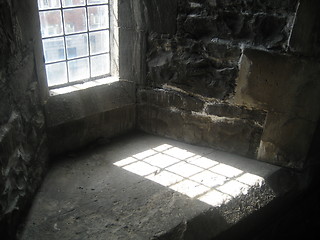 Image showing Light through window in old Irish tower