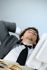 Image showing Bored businessman