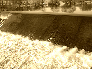 Image showing Weir lanscape, retro