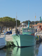 Image showing green fisher boat