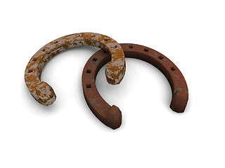 Image showing rusty horse shoes