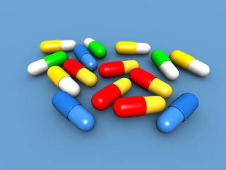 Image showing colored capsules