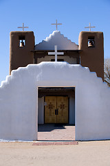 Image showing Taos pueblo church