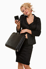 Image showing Busy business woman