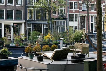 Image showing Houseboats in Amsterdam