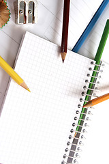 Image showing Color pencil and agenda