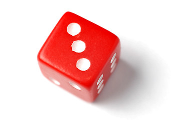 Image showing Red Die - Three at top