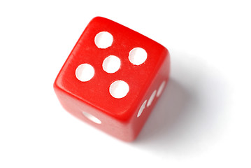 Image showing Red Die - Five at top