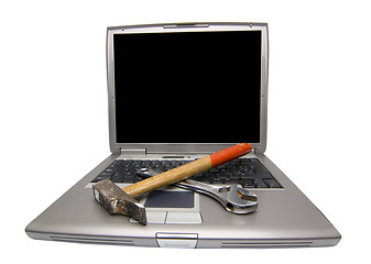 Image showing laptop and tools