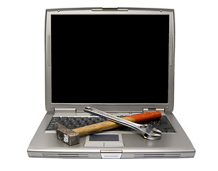 Image showing laptop and tools