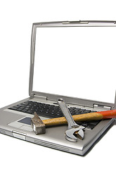 Image showing laptop and tools