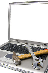 Image showing laptop and tools