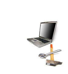 Image showing laptop and tools
