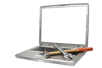 Image showing laptop and tools