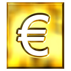 Image showing 3D Golden Framed Euro Sign