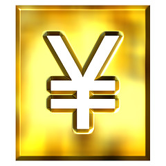 Image showing 3D Golden Framed Yen Sign