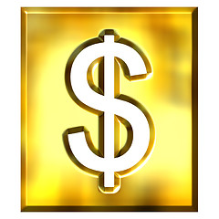 Image showing 3D Golden Framed Dollar Sign