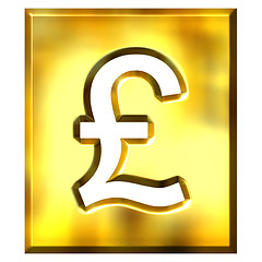 Image showing 3D Golden Framed Pound Sign