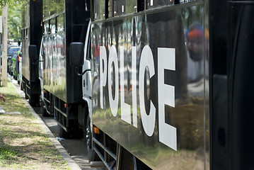 Image showing Police trucks