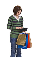 Image showing Woman out shopping