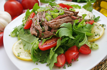 Image showing fresh salad with beef