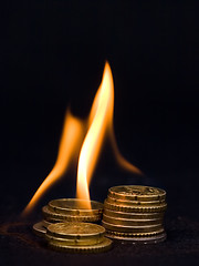 Image showing burning money