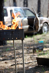 Image showing burning fire wood