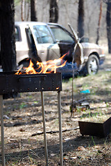 Image showing burning fire wood