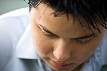 Image showing Depressed asian man